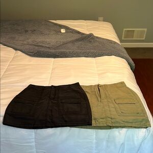 LOFT Mini Skirts in Black and Tan